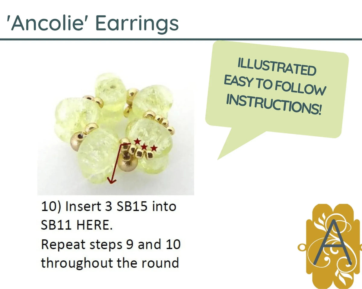 Ancolie Earrings Pattern par Puca - The Argus Collection