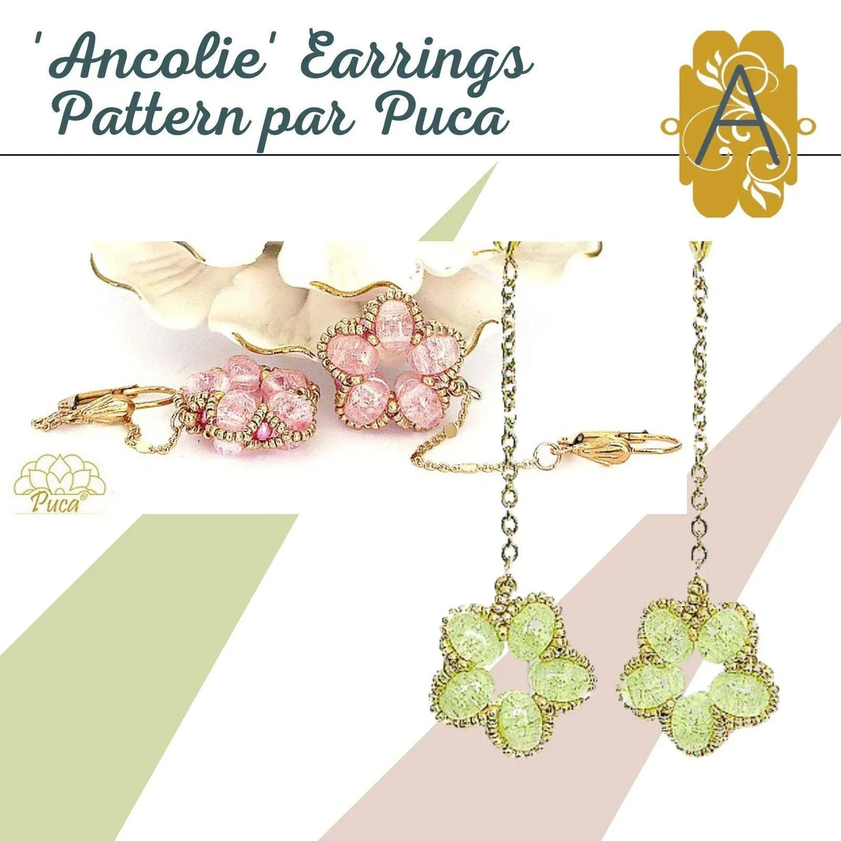 Ancolie Earrings Pattern par Puca - The Argus Collection