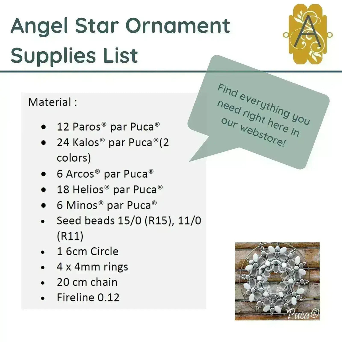 Eangel Par Angel Star Ornament Pattern Par Puca – The Argus Collection