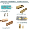 Cymbal Apantima, Half Tila Bead Ending, 4 Pcs. 4 Finishes