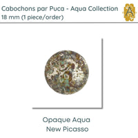 Cabochon par Puca, 18mm, Aqua Collection, 4 Finishes - The Argus Collection