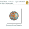 Cabochon par Puca, 18mm, Aqua Collection, 4 Finishes - The Argus Collection