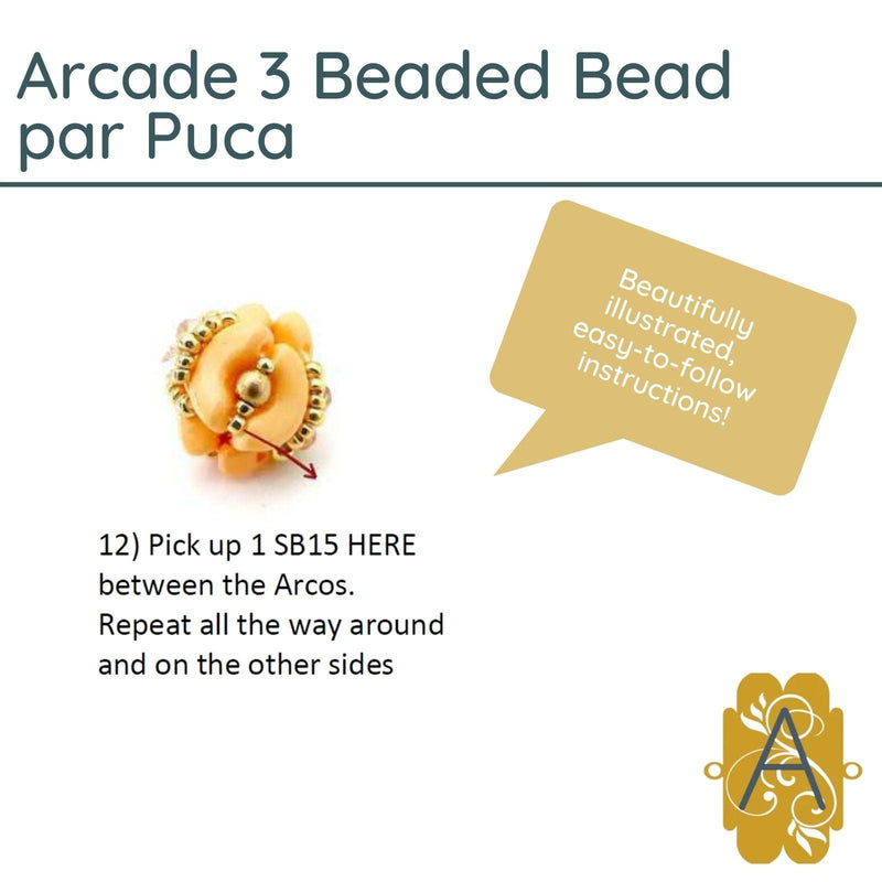 Arcade 3 Beaded Bead and Necklace Pattern par Puca - The Argus Collection