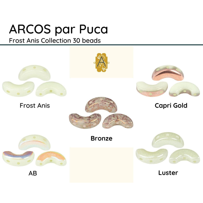 Arcos par Puca, 30 beads, Frost Anis Collection - The Argus Collection