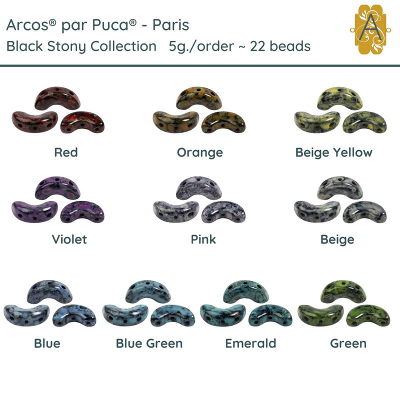 Arcos par Puca, 5g., Black Stony Collection, 10 Colors - The Argus Collection