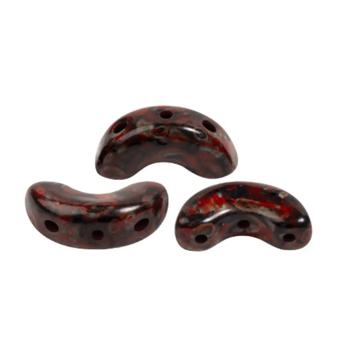 Arcos Beads Black Stony Red