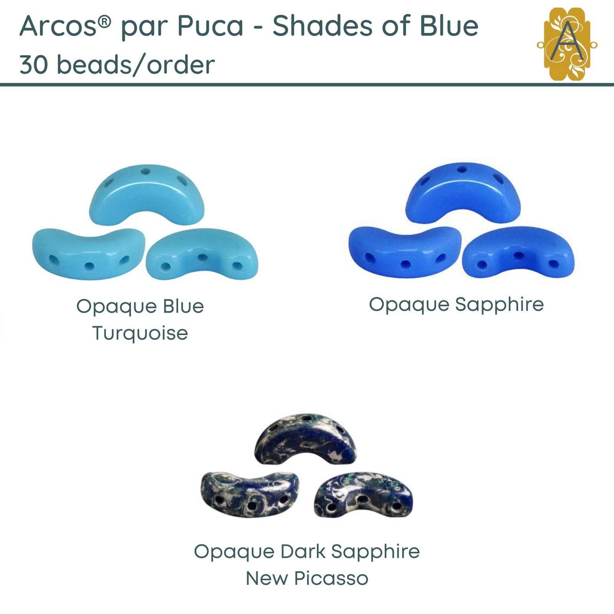 Arcos par Puca (30 Beads) Shades of Blue Collection