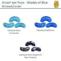 Arcos par Puca (30 Beads) Shades of Blue Collection - The Argus Collection