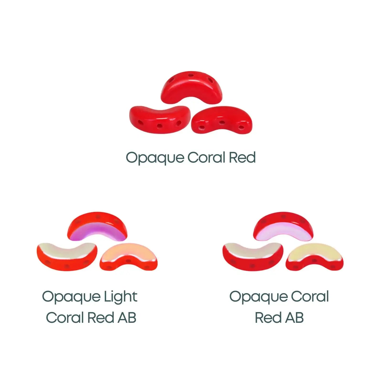 Arcos Beads par Puca, Opaque Coral Red, 30 Beads & 20g - The Argus Collection