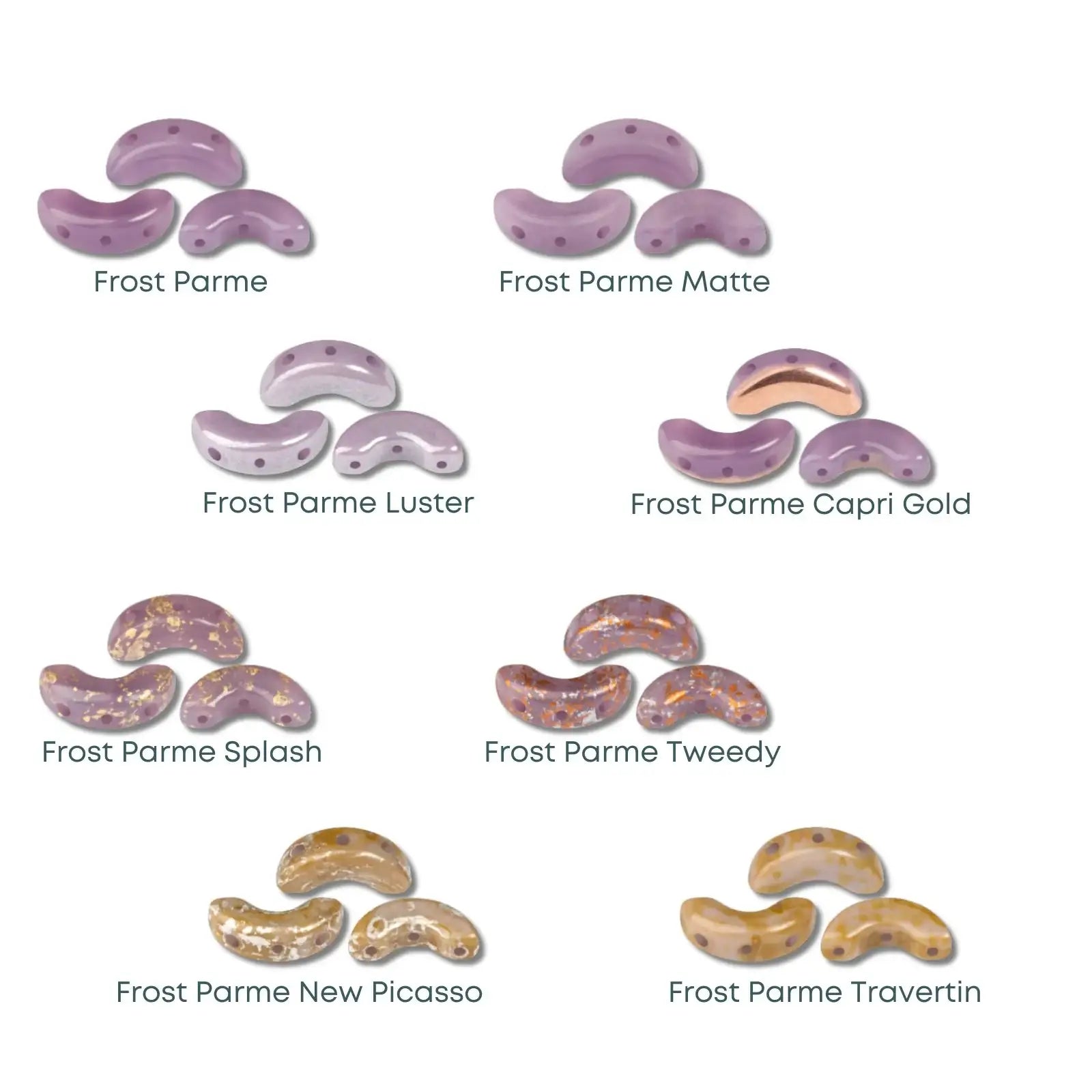 Arcos Beads par Puca Frost Parme, 30 Beads - The Argus Collection