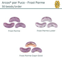 Arcos par Puca, 30 Beads, Frost Parme Collection, 3 Finishes - The Argus Collection