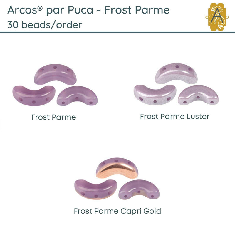 Arcos par Puca, 30 Beads, Frost Parme Collection, 3 Finishes