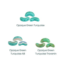 Arcos Beads par Puca, Opaque Green Turquoise, 30 Beads - The Argus Collection