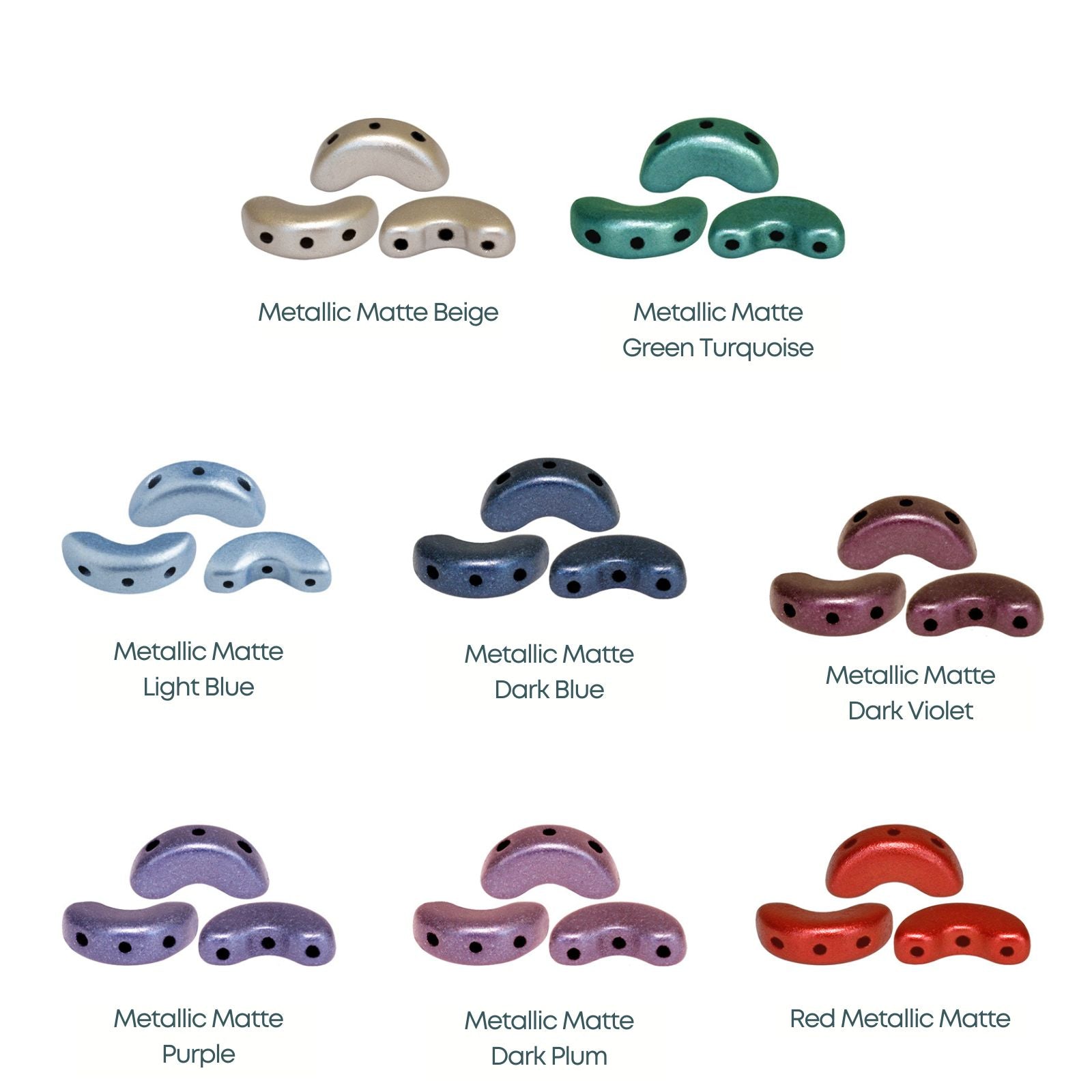 Arcos par Puca Beads, Metallic Matte Collection