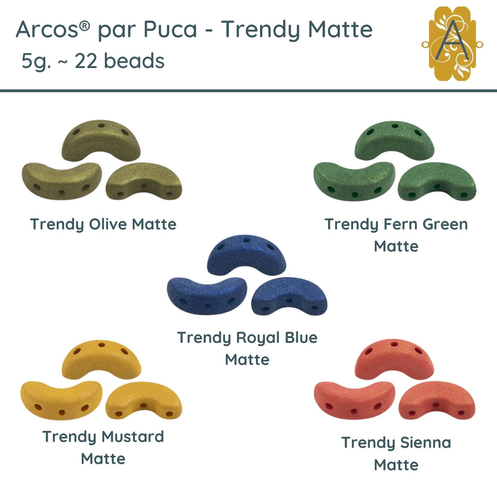 Arcos par Puca, 5g., Trendy Matte Collection, 5 Colors - The Argus Collection