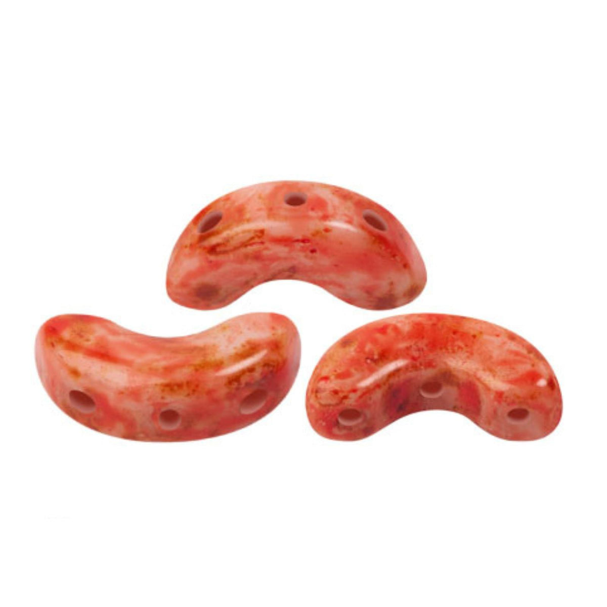 Arcos Beads White Stony Red