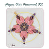 Decorative ornament kit with pink and purple design on a white background