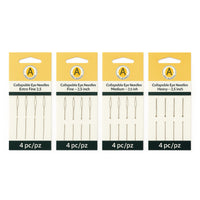 Argus Collapsible Eye Needles, 6.4mm (2.5"), 4 Pack