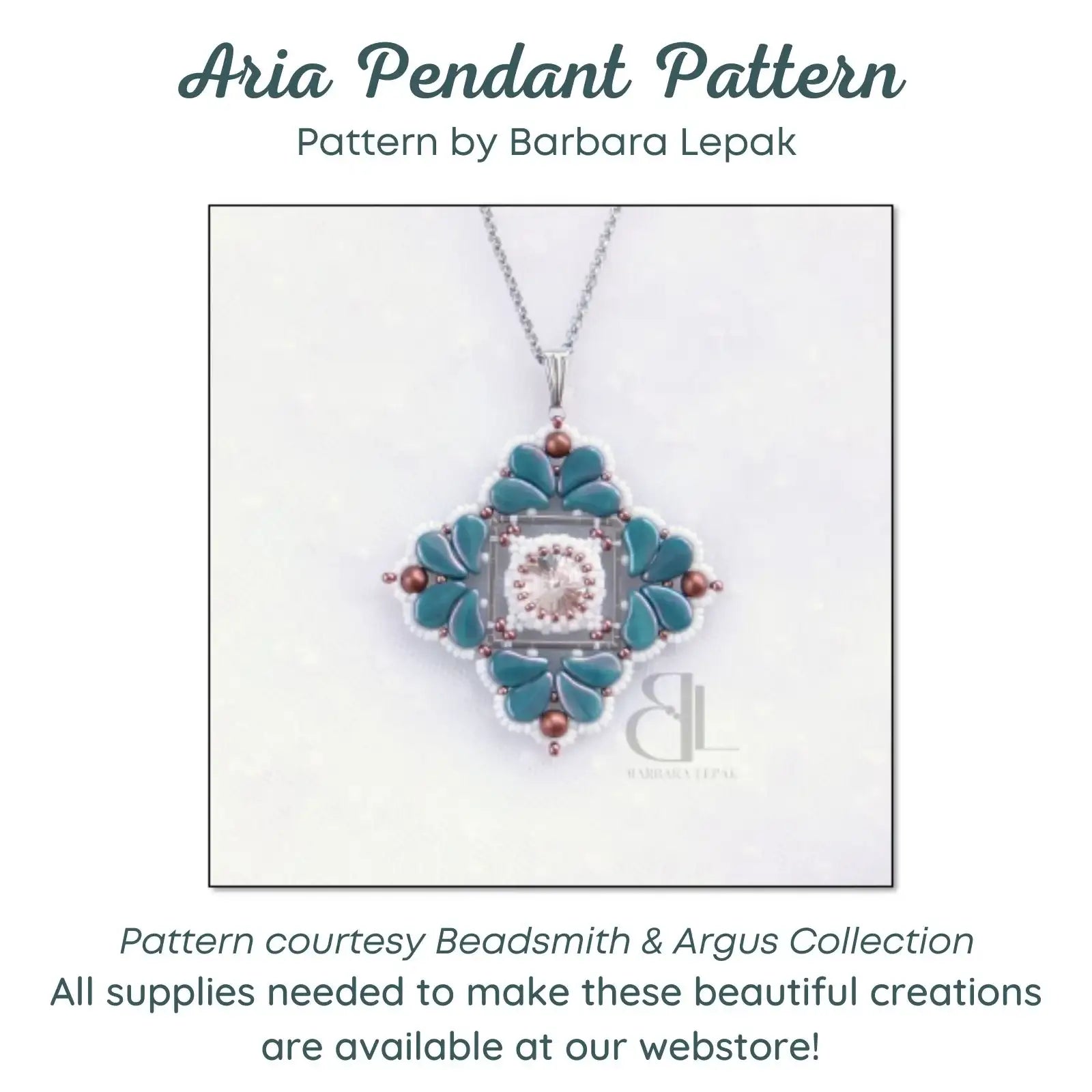 Aria Pendant Pattern by Barbara Lepak - Aria Pendant Pattern by Barbara Lepak - Default Title , The Argus Collection