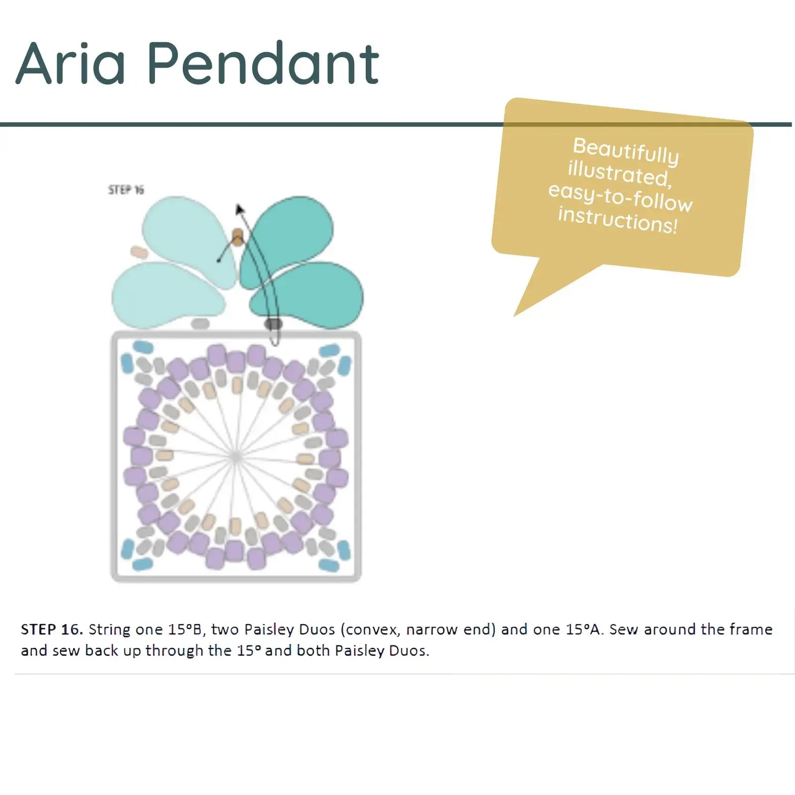 Aria Pendant Pattern by Barbara Lepak - Aria Pendant Pattern by Barbara Lepak - Default Title , The Argus Collection