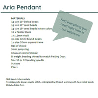 Aria Pendant Pattern by Barbara Lepak - Aria Pendant Pattern by Barbara Lepak - Default Title , The Argus Collection