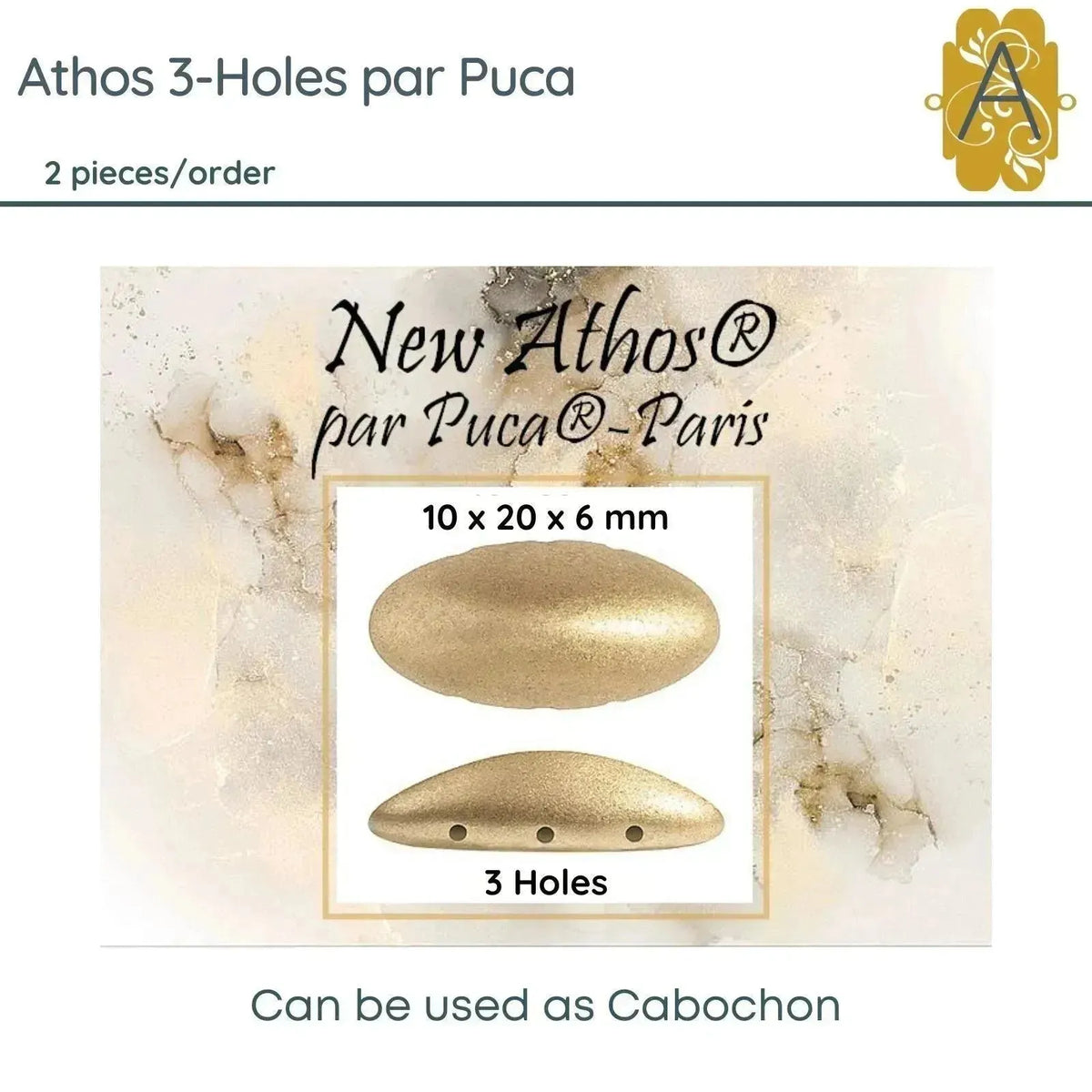 WHOLESALE! Athos 3-Holes par Puca, Mix Ceramic Look Collection, 4 Colors - 10 cabs - The Argus Collection