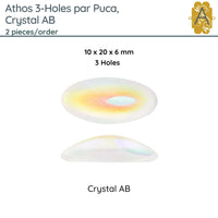 Athos 3-Holes par Puca, 2 pieces, White & Crystal, 3 Finishes