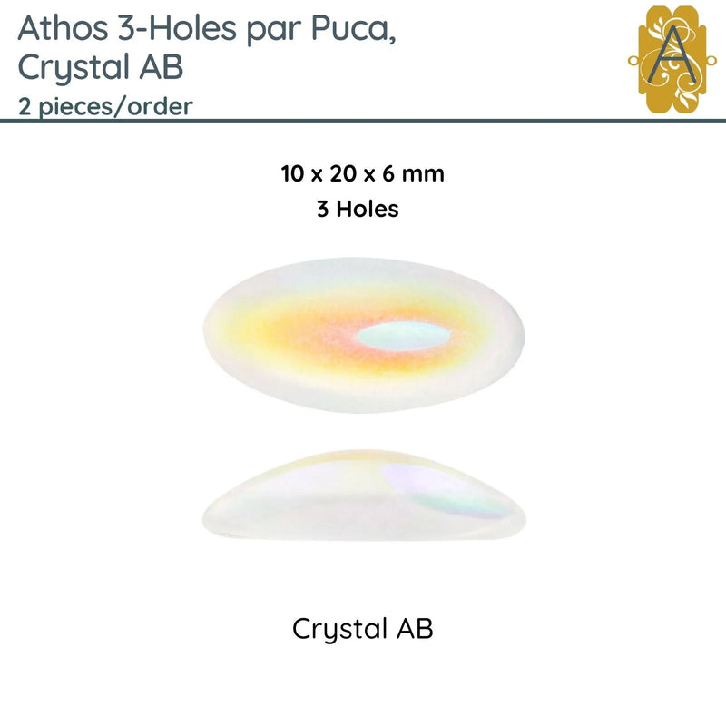 Athos 3-Holes par Puca, 2 pieces, White & Crystal, 3 Finishes