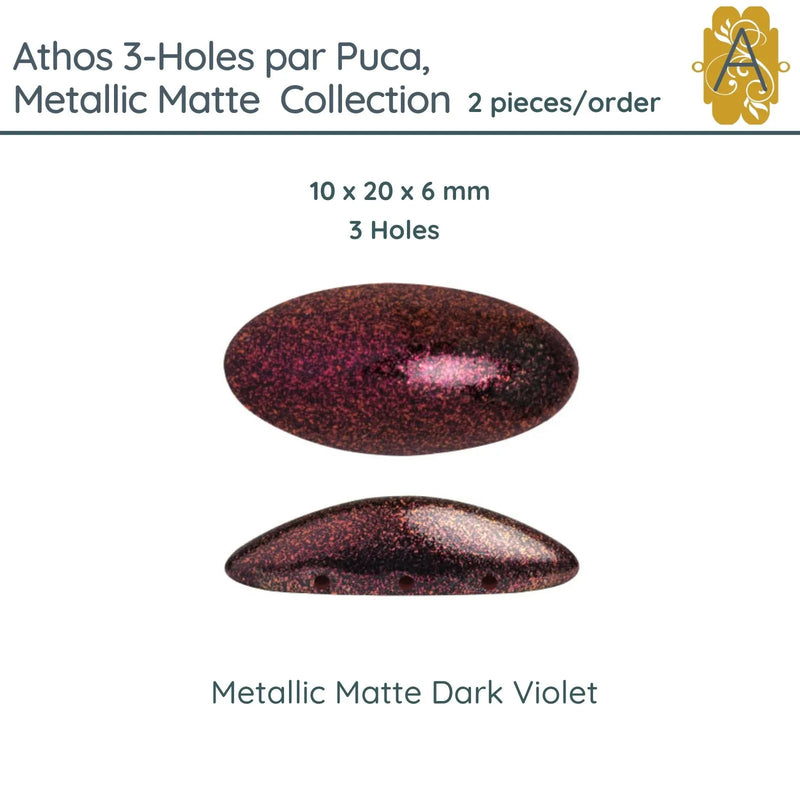 Athos 3-Holes par Puca, 2 pieces, Metallic Matte Collection, 7 Colors