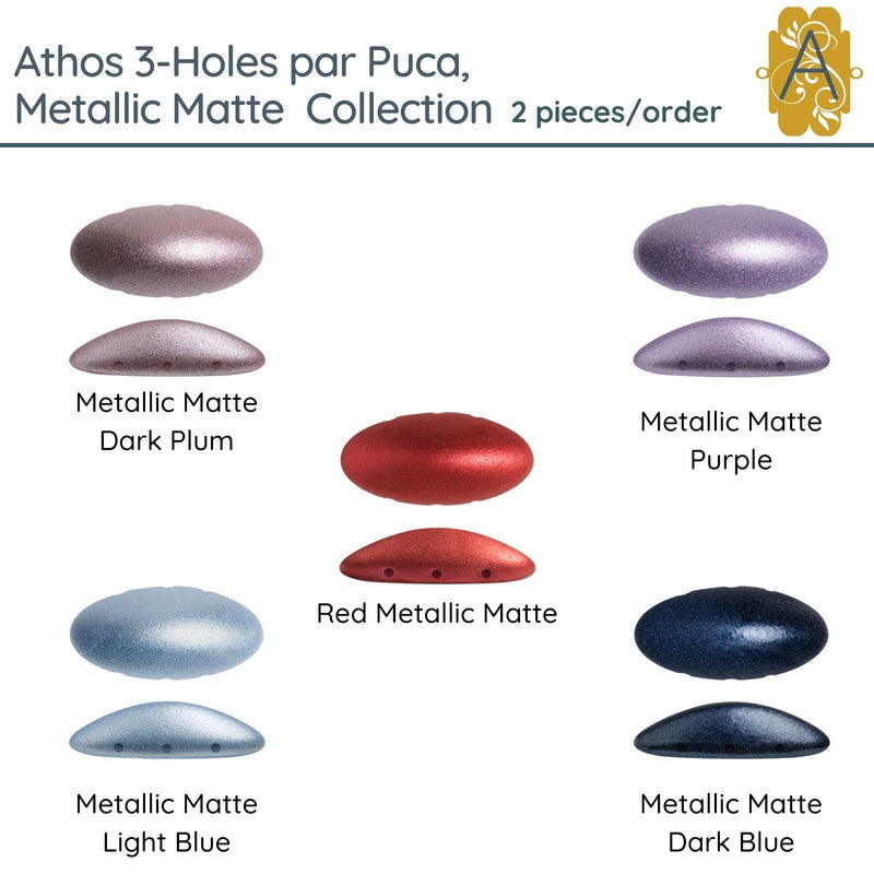 Athos 3-Holes par Puca, 2 pieces, Metallic Matte Collection, 5 Colors - The Argus Collection