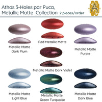 Athos 3-Holes par Puca, 2 pieces, Metallic Matte Collection, 7 Colors