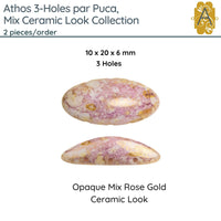 Athos 3-Holes par Puca, 2 pieces, Mix Ceramic Look Collection, 4 Colors - The Argus Collection