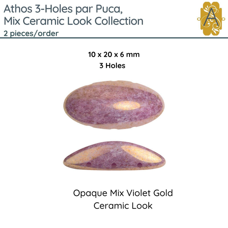 Athos 3-Holes par Puca, 2 pieces, Mix Ceramic Look Collection, 4 Colors - The Argus Collection