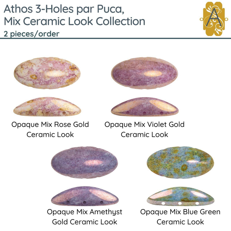 Athos 3-Holes par Puca, 2 pieces, Mix Ceramic Look Collection, 4 Colors - The Argus Collection