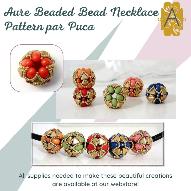 Aure Beaded Bead Necklace Pattern par Puca - The Argus Collection