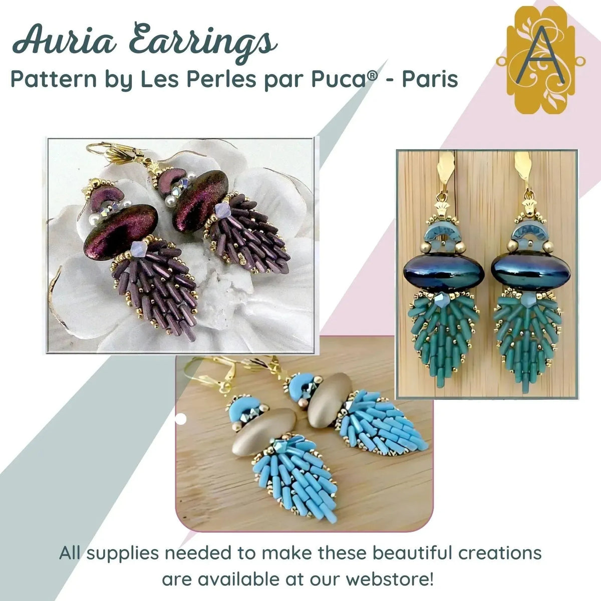 Auria Earrings Pattern par Puca - The Argus Collection