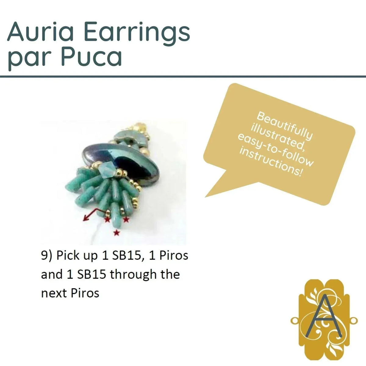 Auria Earrings Pattern par Puca - The Argus Collection