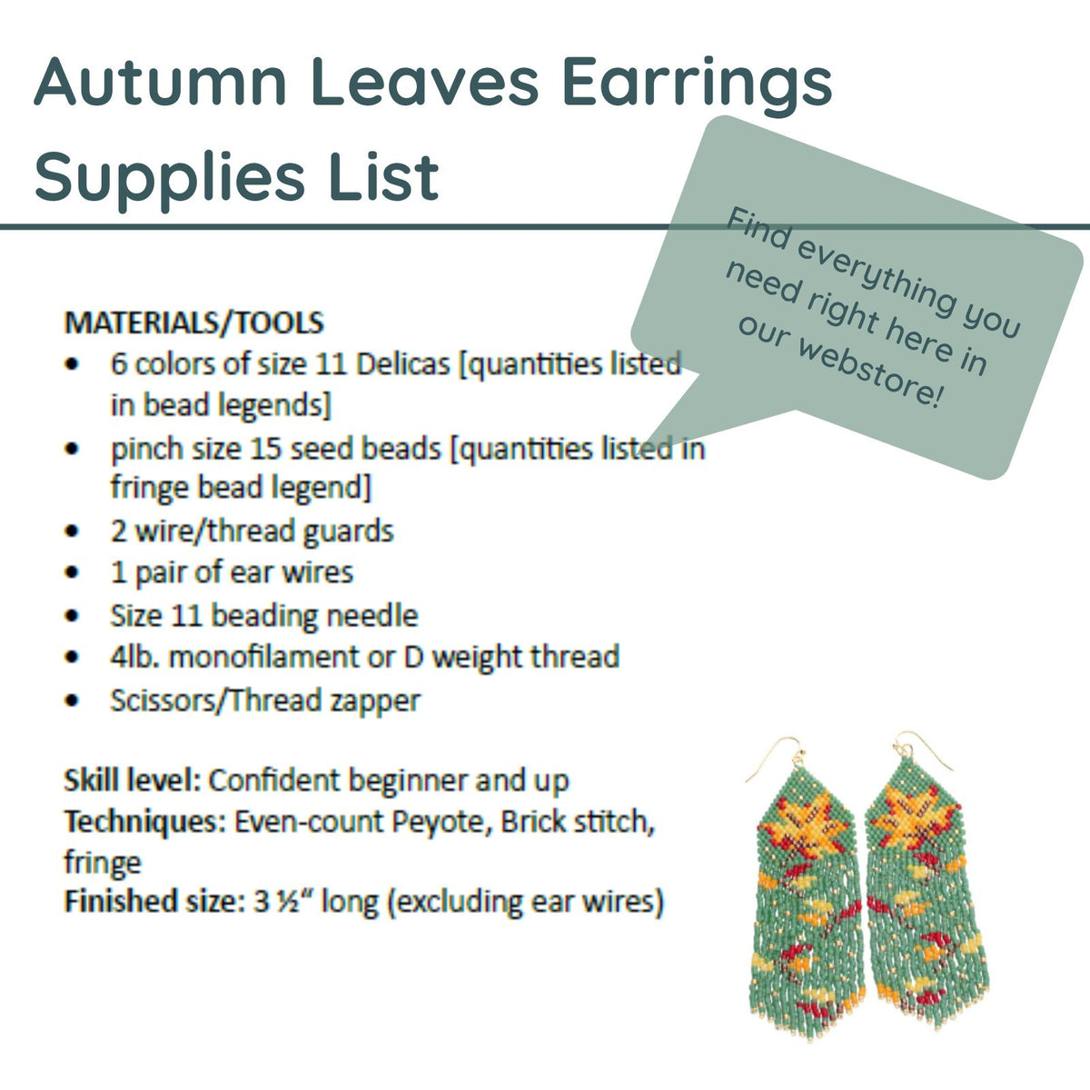 Autumn Leaves Earrings Pattern