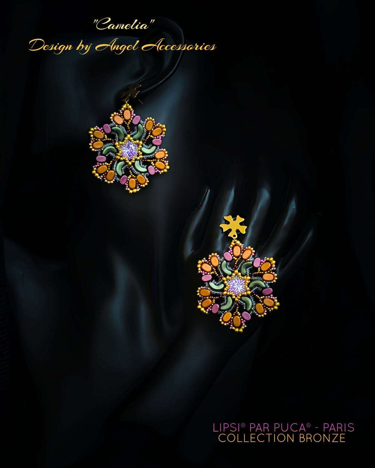 Camelia Earrings Pattern by Angel Accessories