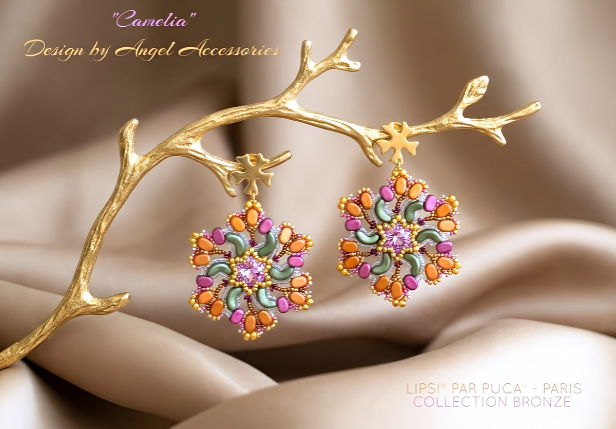 Camelia Earrings Pattern by Angel Accessories