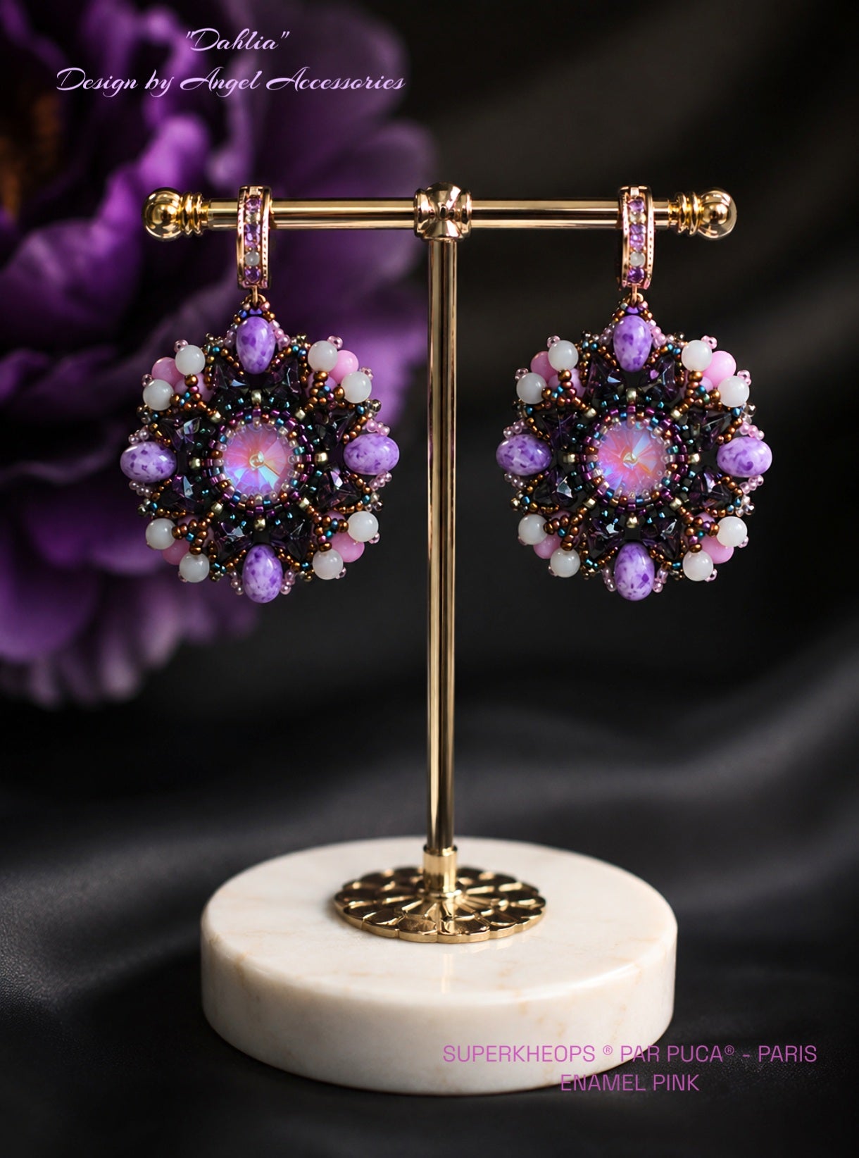Dahlia Earrings Pattern by Angel Accessories