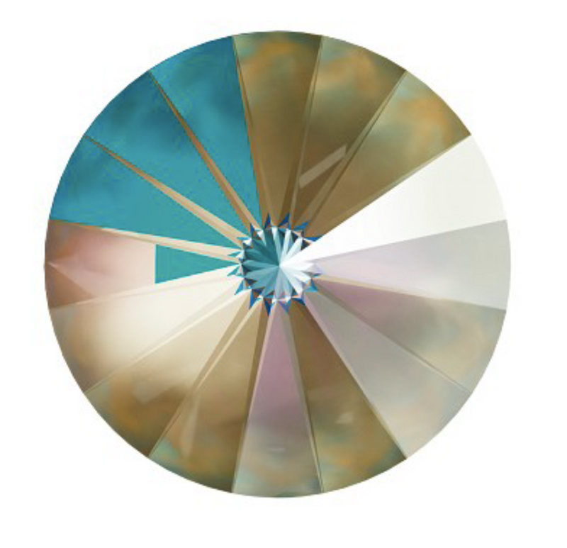 Brilliance Crystal Rivolis, 1122, 14mm, Army Green Delite - The Argus Collection