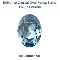 Brilliance Crystal, 4120 (14x10mm) Oval Faceted Fancy Stones, Aquamarine