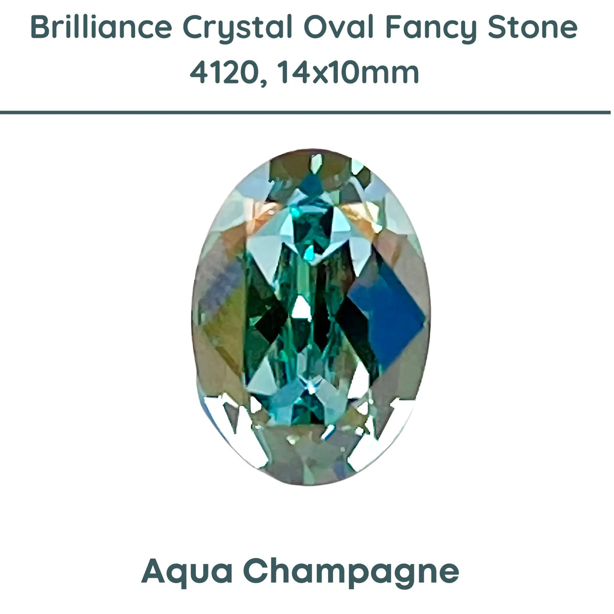 Brilliance Crystal, 4120 (14x10mm) Oval Faceted Fancy Stones, Aqua Champagne - The Argus Collection