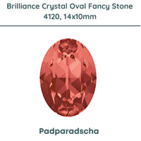 Brilliance Crystal, 4120 (14x10mm) Oval Faceted Fancy Stones, Padparadscha