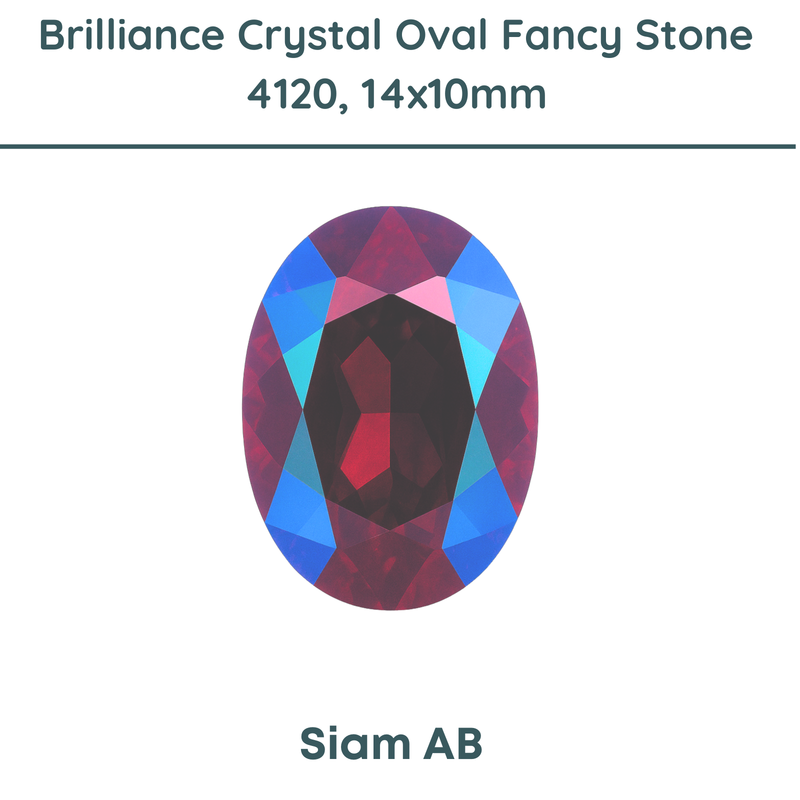 Brilliance Crystal, 4120 (14x10mm) Oval Faceted Fancy Stones, Siam AB
