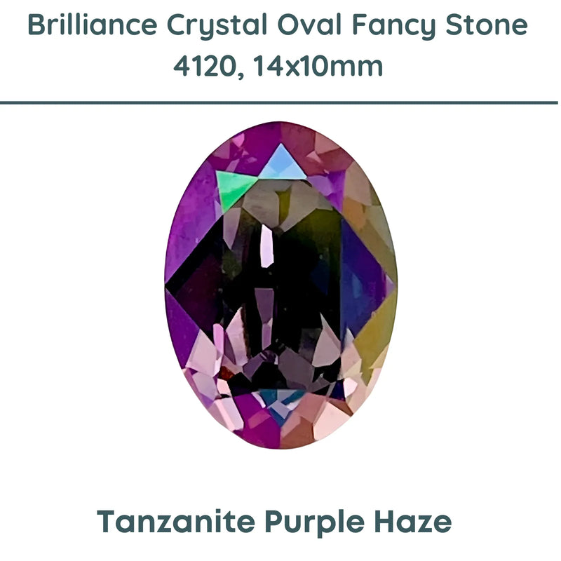 Brilliance Crystal, 4120 (14x10mm) Oval Faceted Fancy Stones, Tanzanite Purple Haze - The Argus Collection
