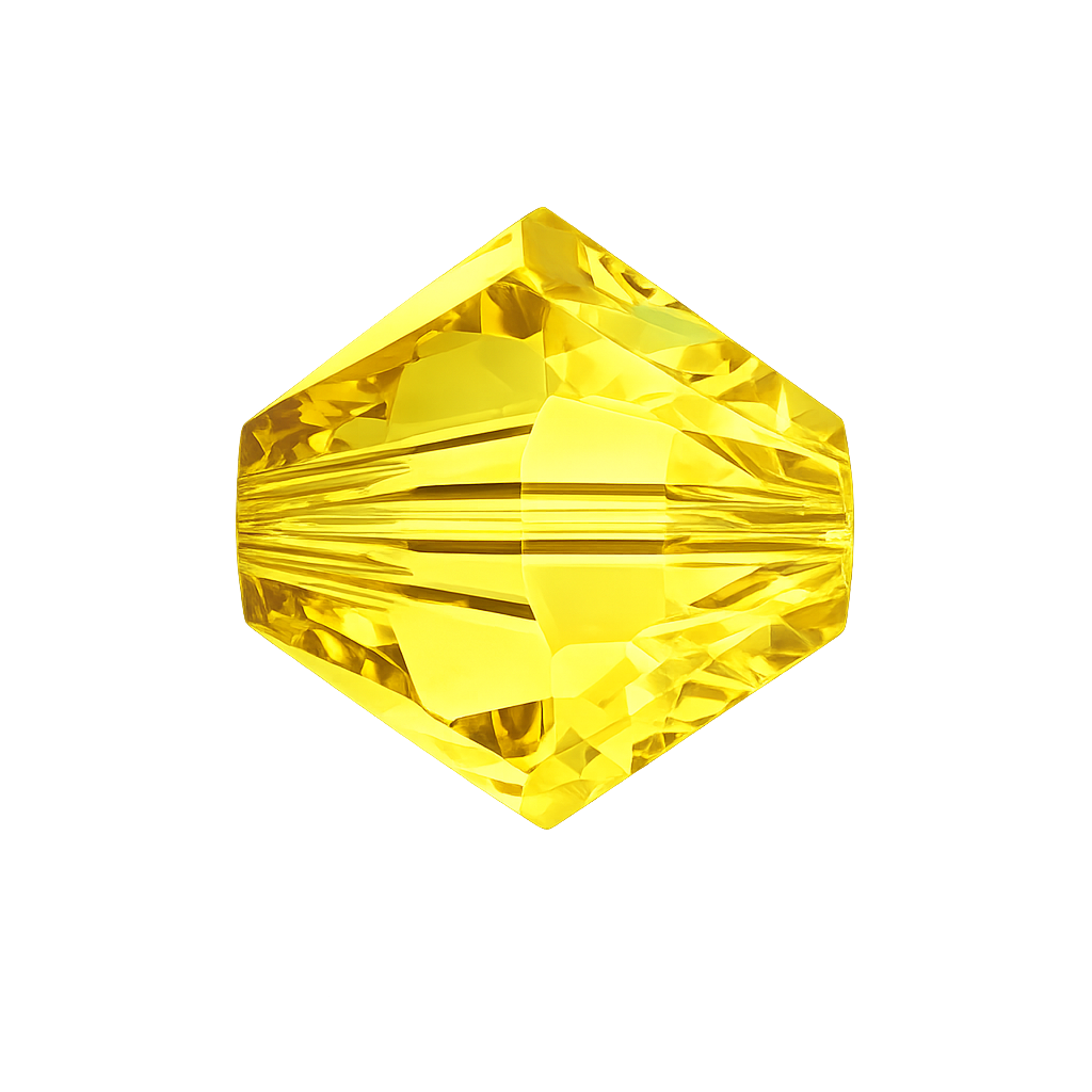 Brilliance Crystal Bicones 5328, 4mm, Citrine - The Argus Collection