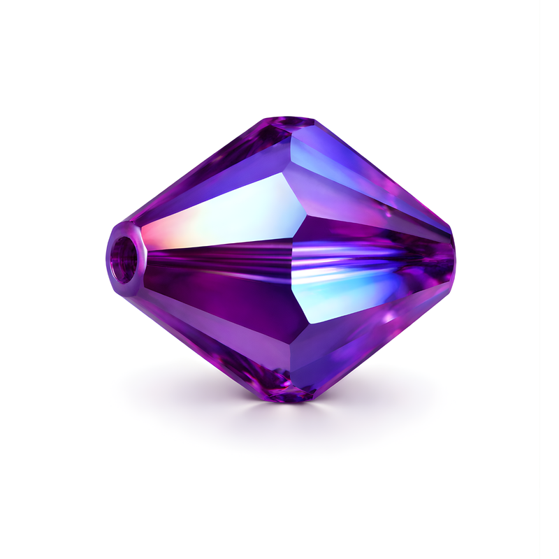 Brilliance Austrian Crystal Bicones 5328, 4mm, Amethyst Shimmer 2x - Brilliance Austrian Crystal Bicones 5328, 4mm, Amethyst Shimmer 2x - 12 Pieces , The Argus Collection