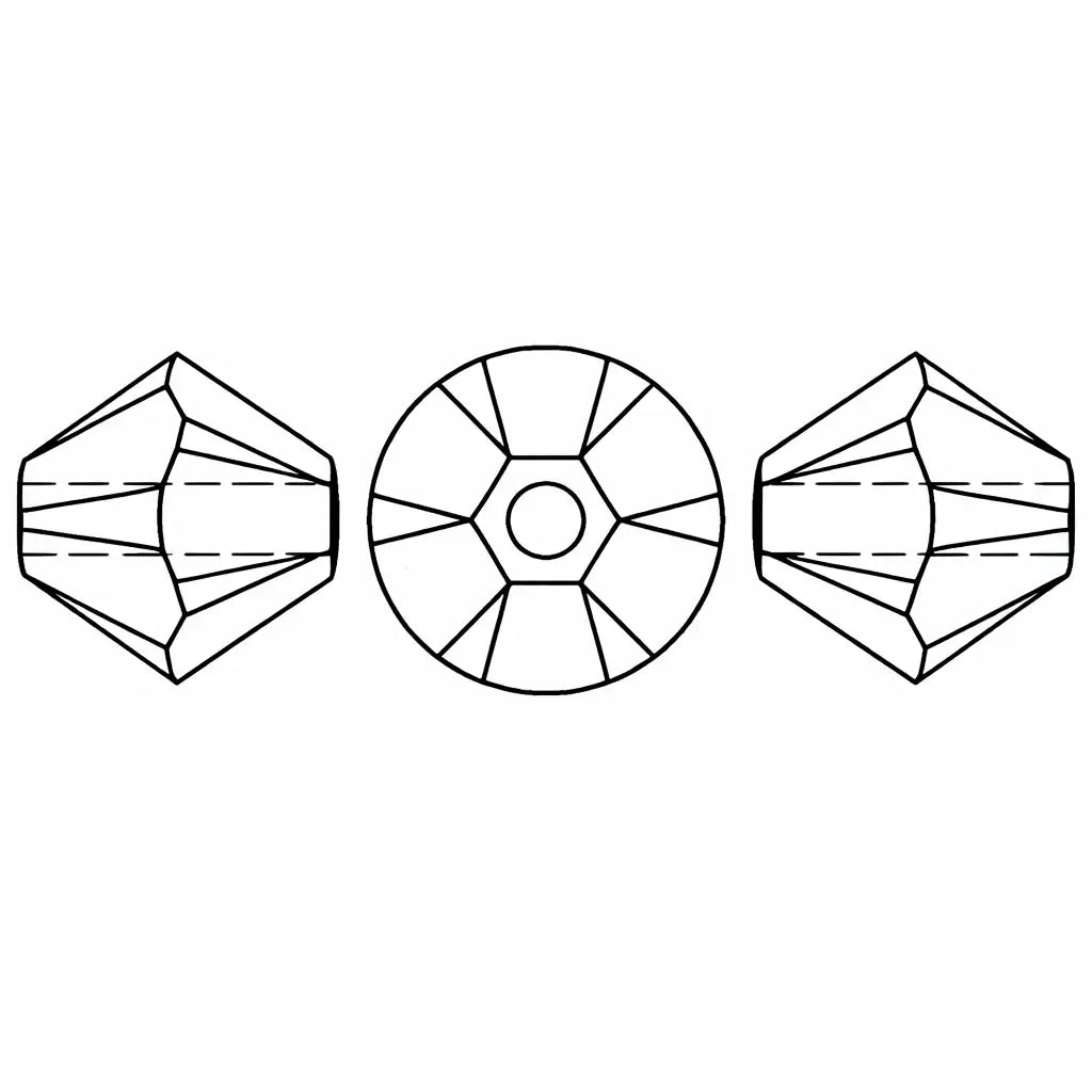 Brilliance Crystal Bicones 5328, 4mm, Light Chrome - The Argus Collection